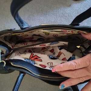 Loungefly Black Shoulder Bag with Whimsical Print